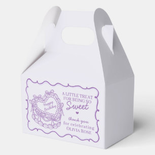 Lila Bow Retro Herz Coquette Kuchen Geburtstag Geschenkschachtel
