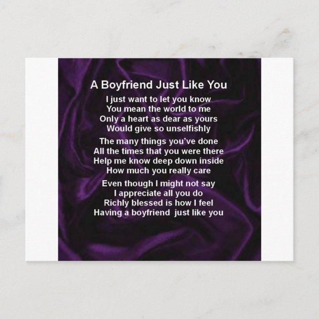 Lila - Boyfriend Poem Postkarte (Vorderseite)