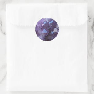 Lila brasilianischer Quarz-Amethyst-Foto Runder Aufkleber