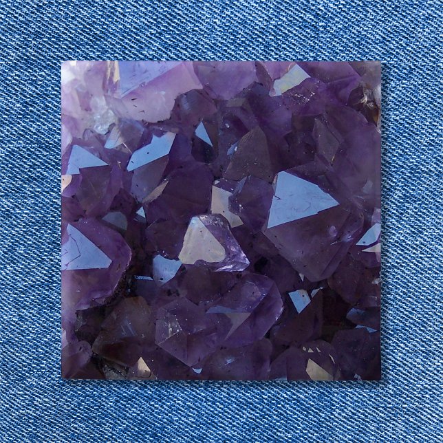 Lila brasilianisches Quartz-Amethyst-Foto Button (Purple Brazilian Quartz Amethyst Photo Pinback Button)