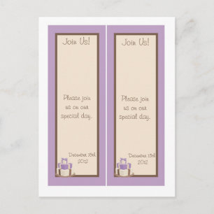 Lila/braun Hochzeitstorte Save the Date Lesezeiche Ankündigungspostkarte