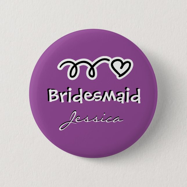 Lila Bräunungsknöpfe | personalisierter Name Button (Vorderseite)