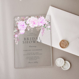 Lila Brautparty Acryleinladungen