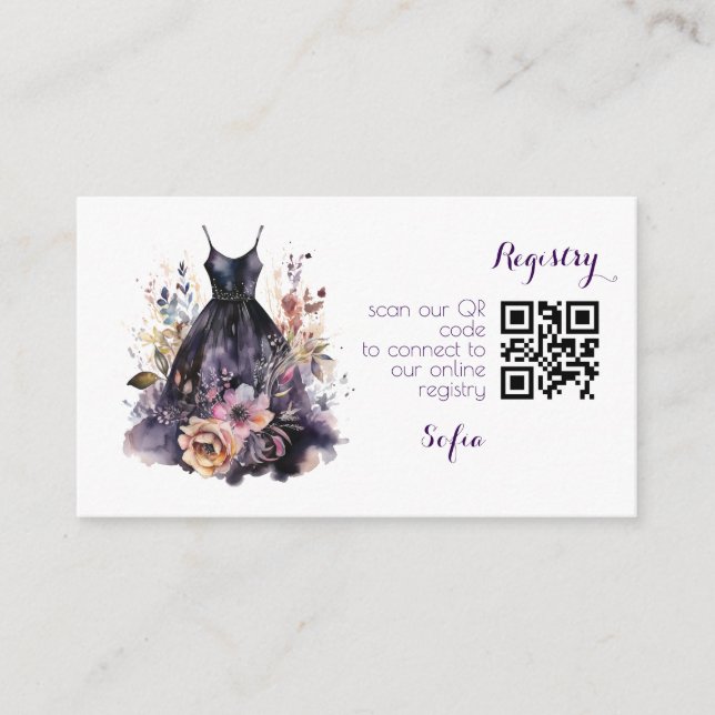 Lila Brautparty Begleitkarte (Vorderseite)