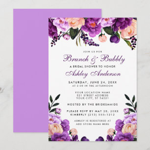 Lila Brautparty Brunch Einladung V
