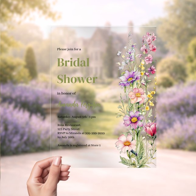 Lila Brautparty in Rosa Acryleinladungen (Von Creator hochgeladen)