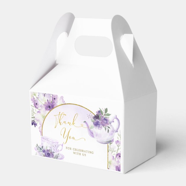 Lila Brautparty Tee Gastgeschenk Box Geschenkschachtel (Vorderseite)