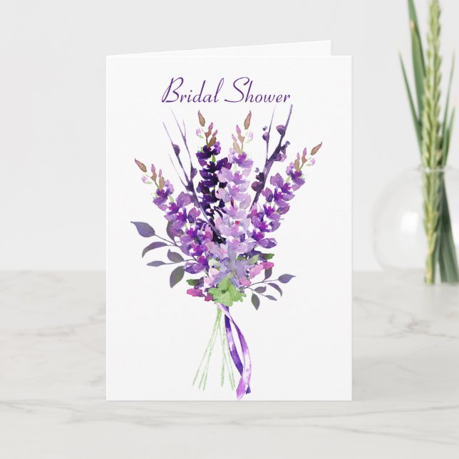 Lila Brautwasser Lavendel Dusche laden Dankeskarte (Vorderseite)