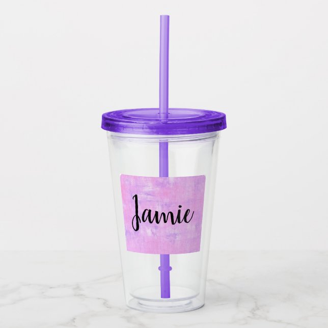 Lila Bridesmaid-Cup / Personalisierter Name Acryltrinkbecher (Vorderseite)