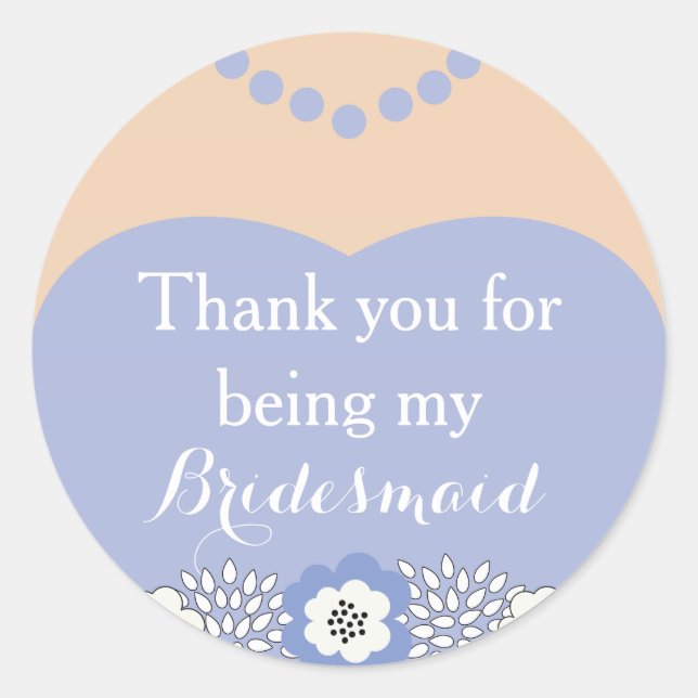 Lila Bridesmaid Hochzeit danke Ihnen Stickers (Vorderseite)