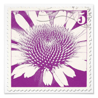 Lila Briefmarke Fotodruck