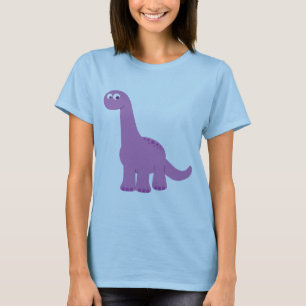 Lila Brontosaurus Dinosaurier T-Shirt