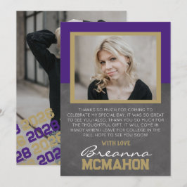 Lila & Bronze Abschluss 2 Foto Dankeschön Karte