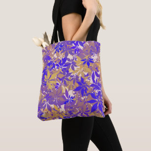 Lila Bronze- und Blaue Kastanienblätter Tasche