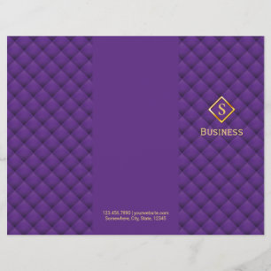 Lila Broschüren aus Tri-Fold-Gold-Diamant-Monogram