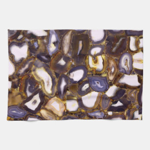 Lila-Brown-White-Agate-Design Geschirrtuch