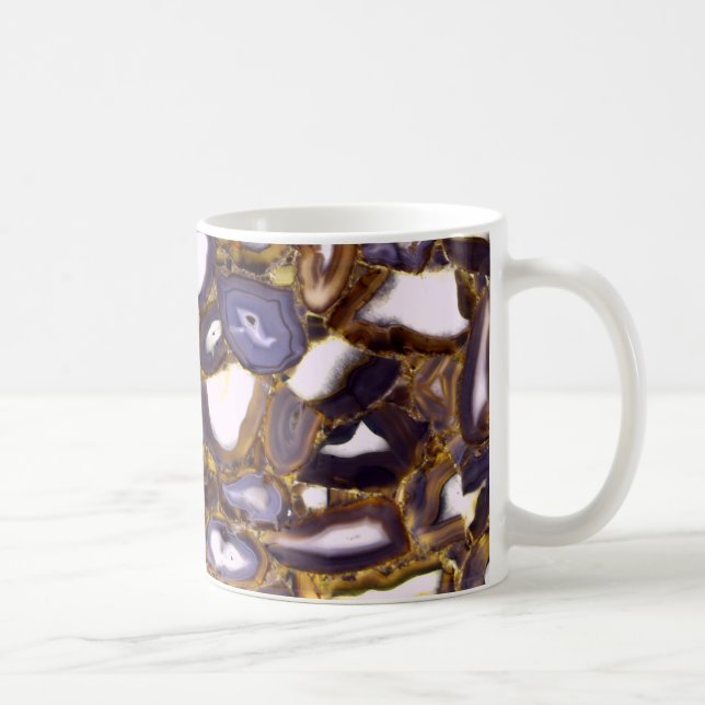 Lila-Brown-White-Agate-Design Kaffeetasse (Rechts)