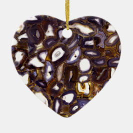 Lila-Brown-White-Agate-Design Keramik Ornament