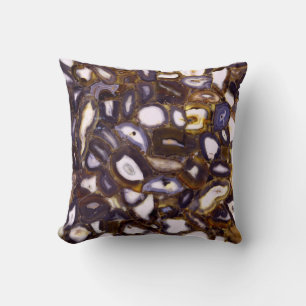 Lila-Brown-White-Agate-Design Kissen