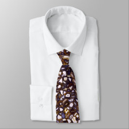 Lila-Brown-White-Agate-Design Krawatte