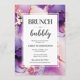 Lila Brunch & Bubbly Bridal Dusche Einladung