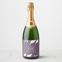 Lila Brunch und Bubbly Champagner-Hochzeitsaufkleb
