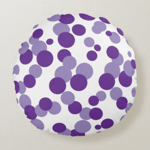 Lila Bubbles Confetti Muster Rundpilz Rundes Kissen