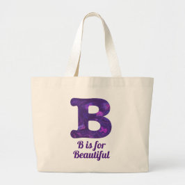 Lila Buchstabe B ist für schöne Monogramm Jumbo Stoffbeutel
