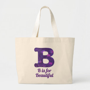 Lila Buchstabe B ist für schöne Monogramm Jumbo Stoffbeutel