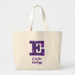Lila Buchstabe E ist für Energy Monogram wiederver Jumbo Stoffbeutel