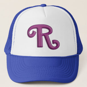 Lila Buchstabe "R" Truckerkappe