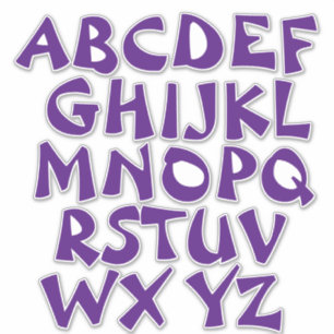 Lila Buchstaben Alphabet Wall Aufkleber