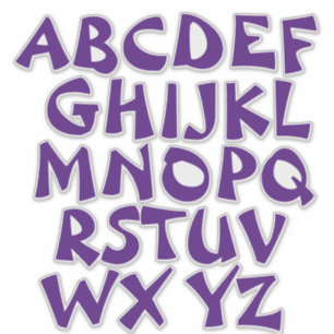 Lila Buchstaben Transparente Alphabetmauer Aufkleber