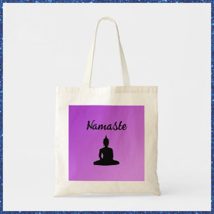 Lila Buddha Namaste Tragetasche