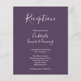 Lila Budget Moderner Hochzeitsempfang Flyer