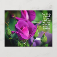 Lila Budgetierung Rose Motivierend Zitat Postkarte