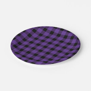 Lila Buffalo Country Lumberjack Kariert Pappteller