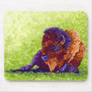 Lila Büffel Mousepad