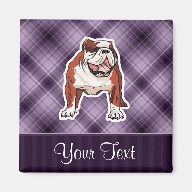 Lila Bulldog Magnet (Vorne)