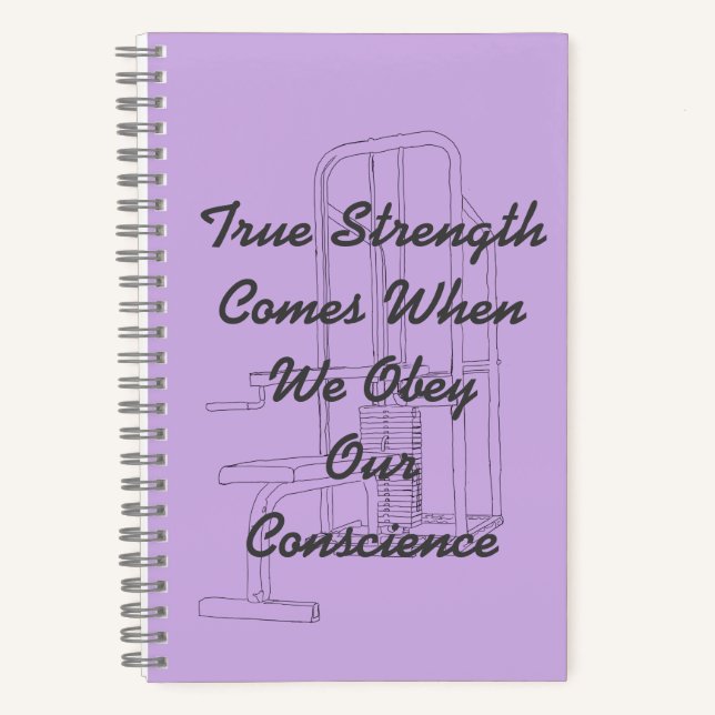 Lila Bullet Journal mit True Strength Light Notizbuch (Vorderseite)
