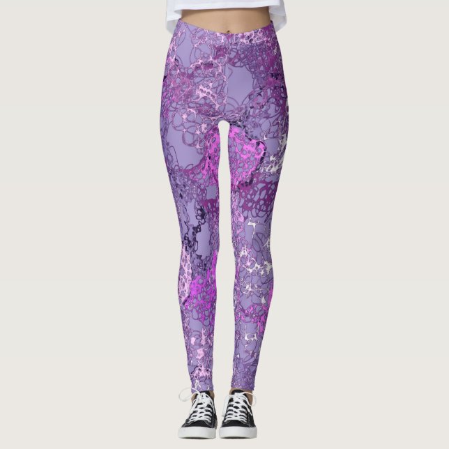 Lila Bündel Leggings (Vorderseite)