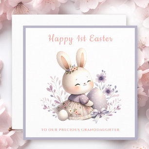 Lila Bunny Girl Grandtochter 1. Osterkarte Karte