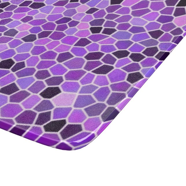 Lila Buntglas Schneidebrett (Ecke)
