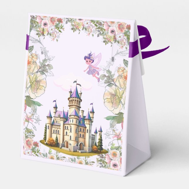 Lila Burg Thema Geschenkschachtel (Rückseite)