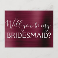 Lila Burgundy Elegant Werden Sie meine Bridesmaid