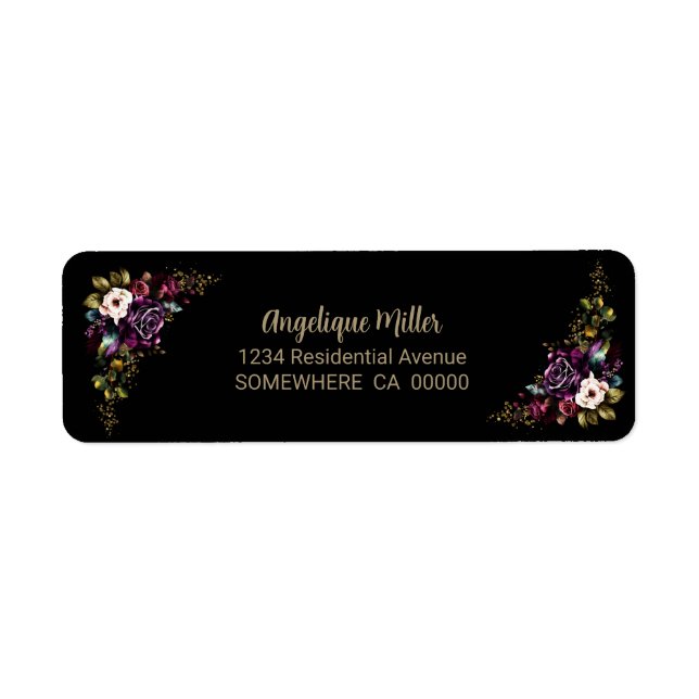 Lila Burgundy Floral Black (Vorne)