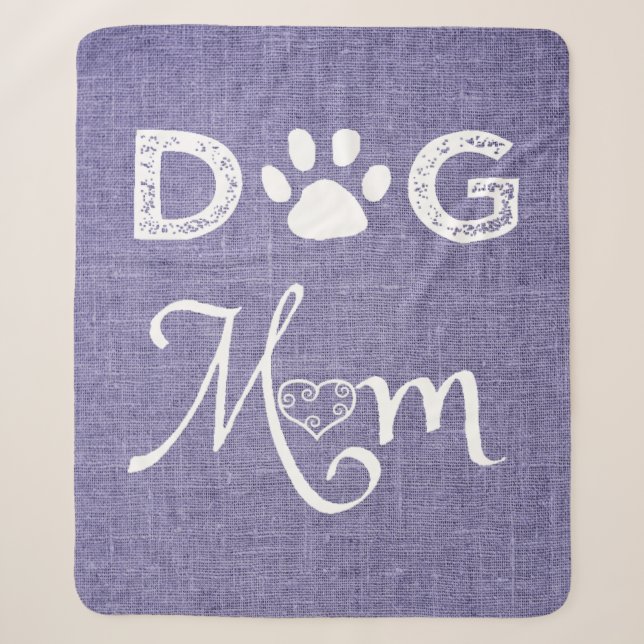 Lila Burlap Hund Mama Sherpa Blanket Sherpadecke (Vorderseite)