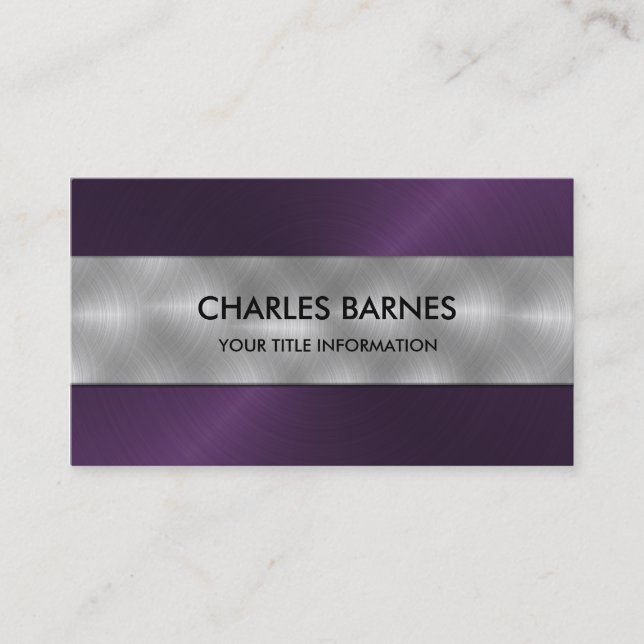 Lila Business Card für Edelstahl Visitenkarte (Vorderseite)
