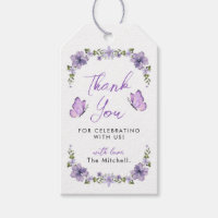 Lila Butterfliegen Aquarellfarben Wildblume Danke