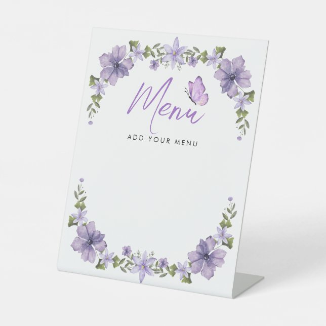 Lila Butterflies Kinderdusche Sockelschild (Vorderseite)